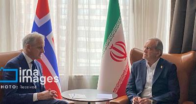 Iranian President Pezzekian Meets Norwegian Prime Minister Støre at UN General Assembly